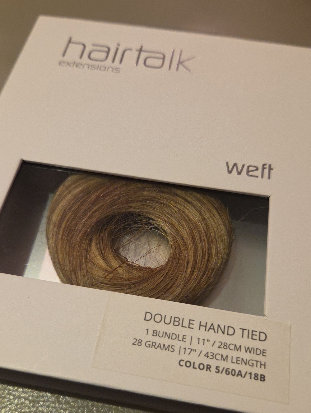 Hairtalk Double Hand Tied 11" Weft Extension - Light Brown (Color 5/60A/18B)